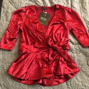 Satin red top